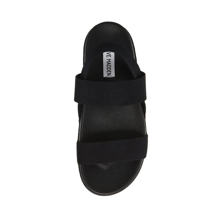 Black Steve Madden Landmark Women's Flat Sandals | PH 824716XN